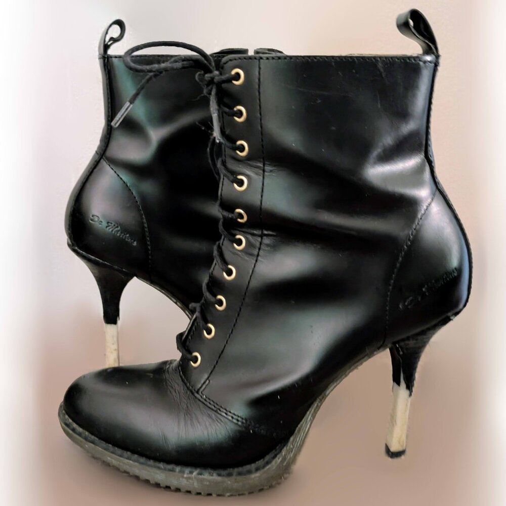 dr. martens kimora black leather stilletto boots 0